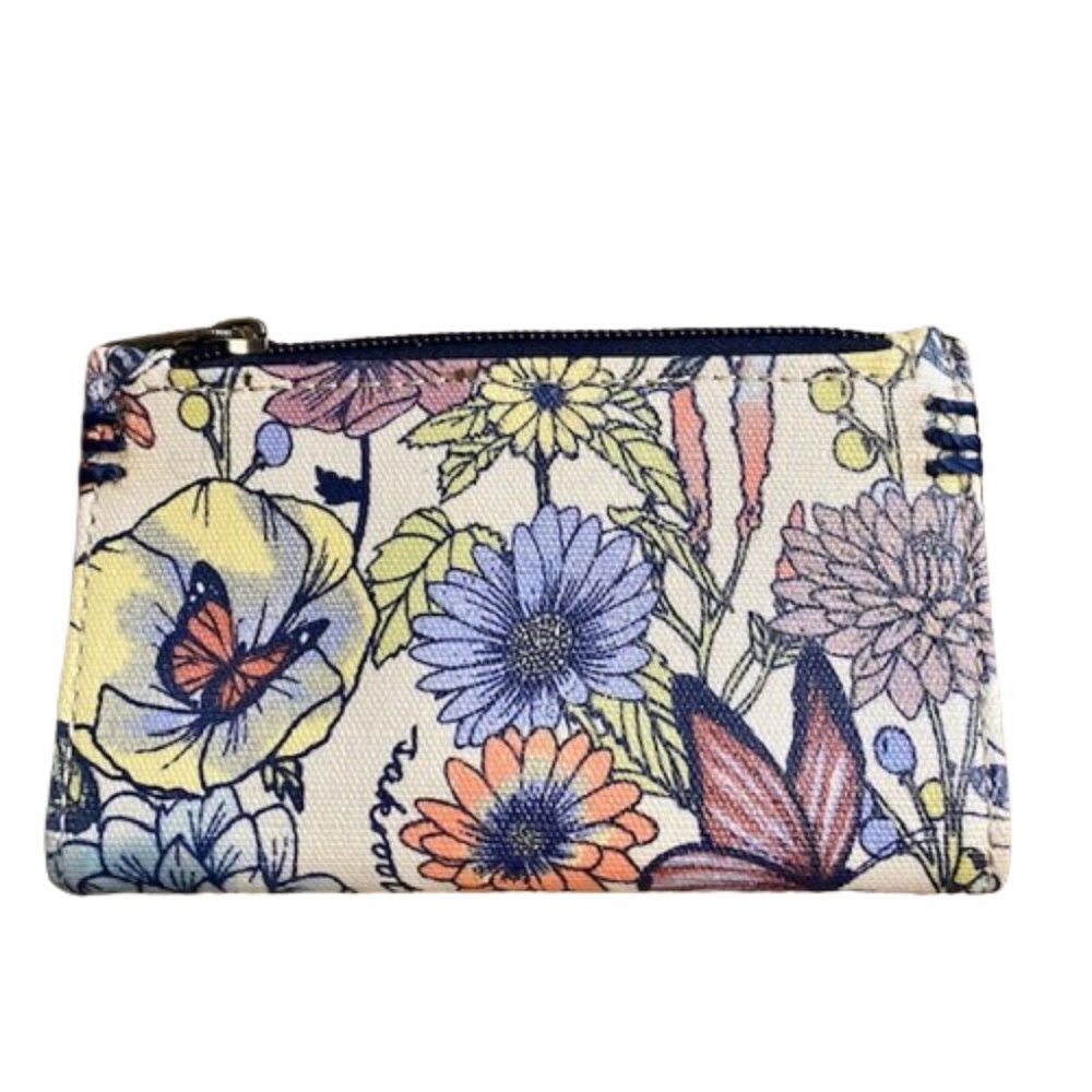 Sakroots Minimalist Wallet Vegan Coated Cotton Botanical Print